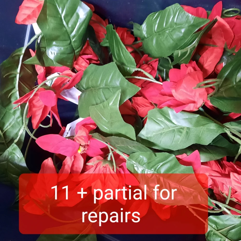 11 Poinsettia garland 6' each piece